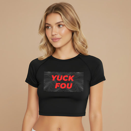 NERFED - YUCK FOU | Black Crop Top