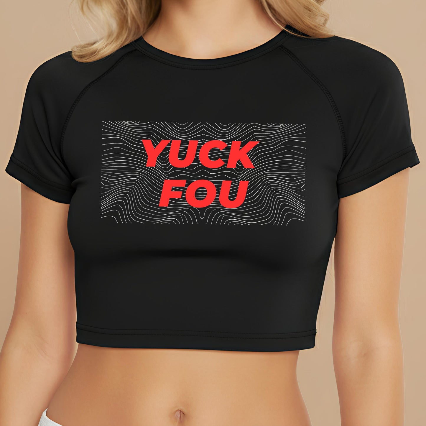 NERFED - YUCK FOU | Black Crop Top