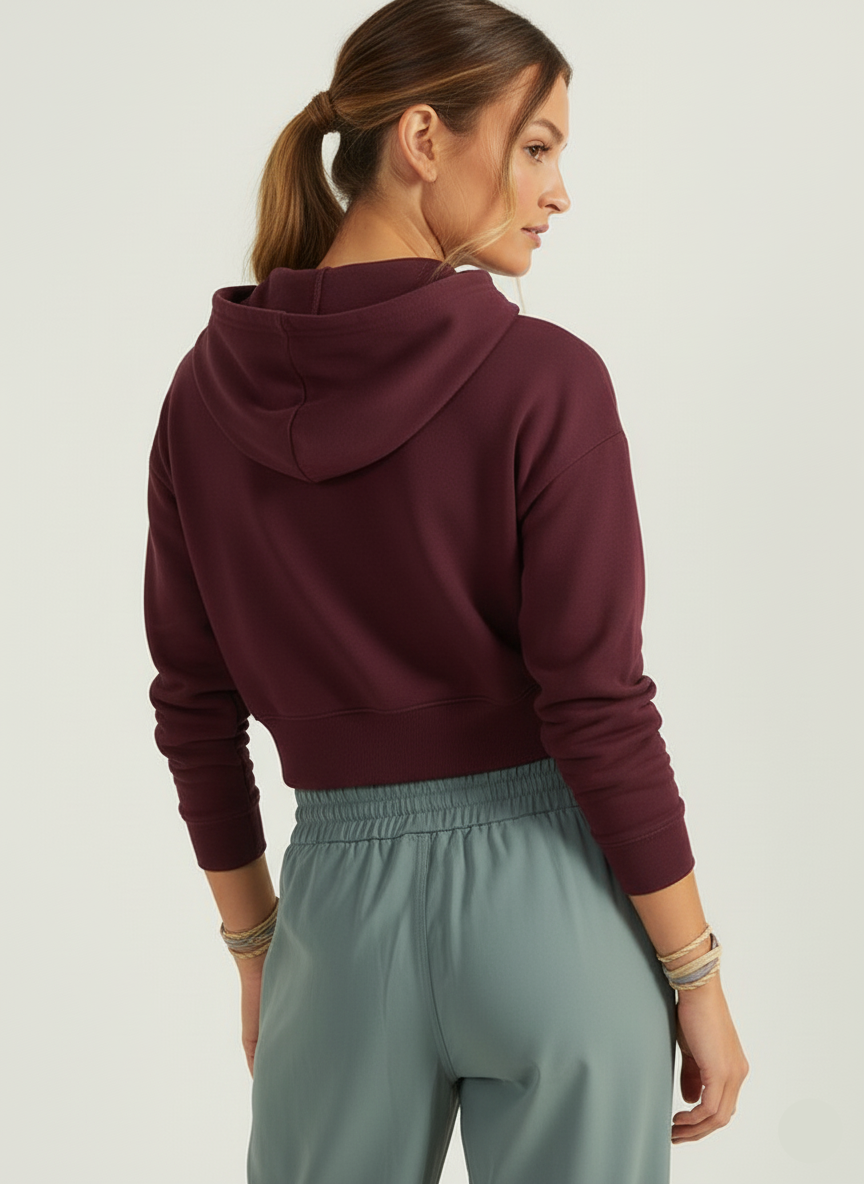 NERFED - Maroon | Cropped Hoodie