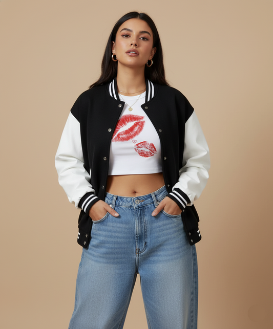 NERFED - Women's Black Varsity Jacket