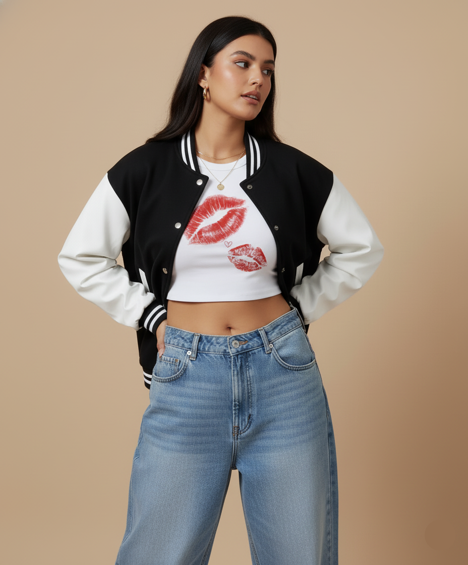 NERFED - Women's Black Varsity Jacket