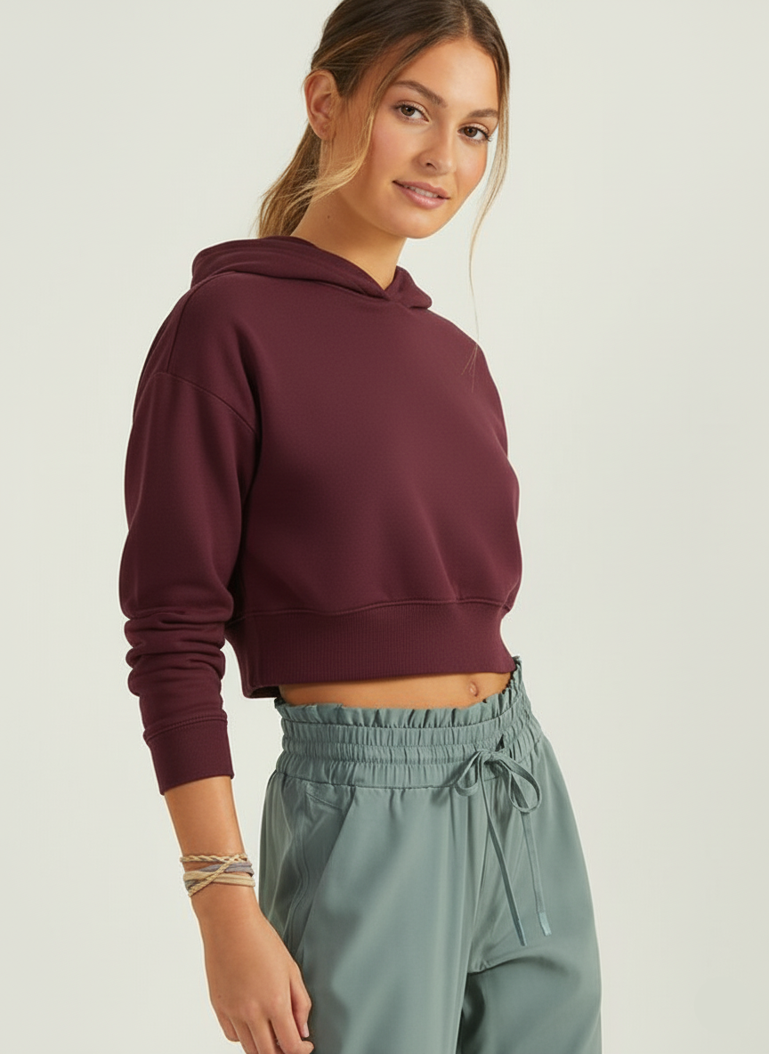 NERFED - Maroon | Cropped Hoodie