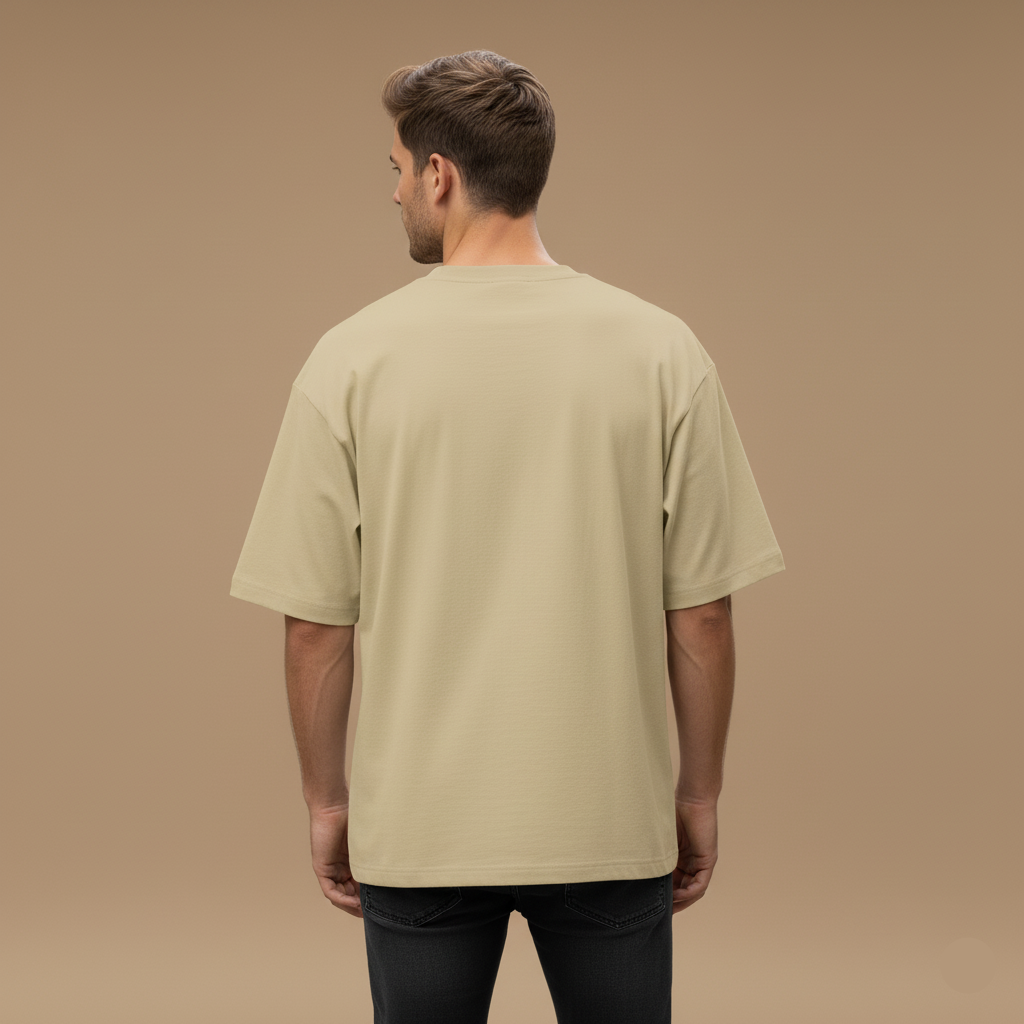 NERFED - SAVAGE | Beige Oversized Standard T-Shirt