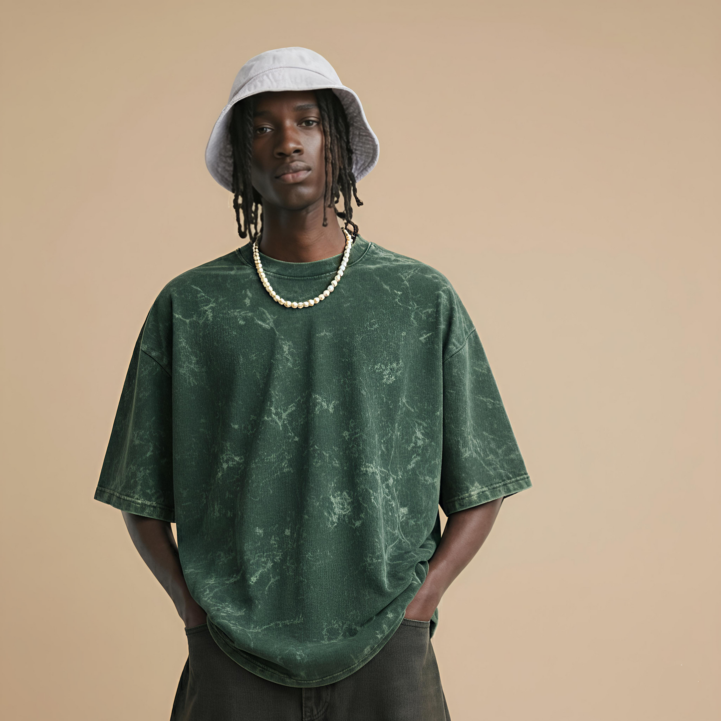 NFD PREMIUM | Acid Dark Green Oversized Tee