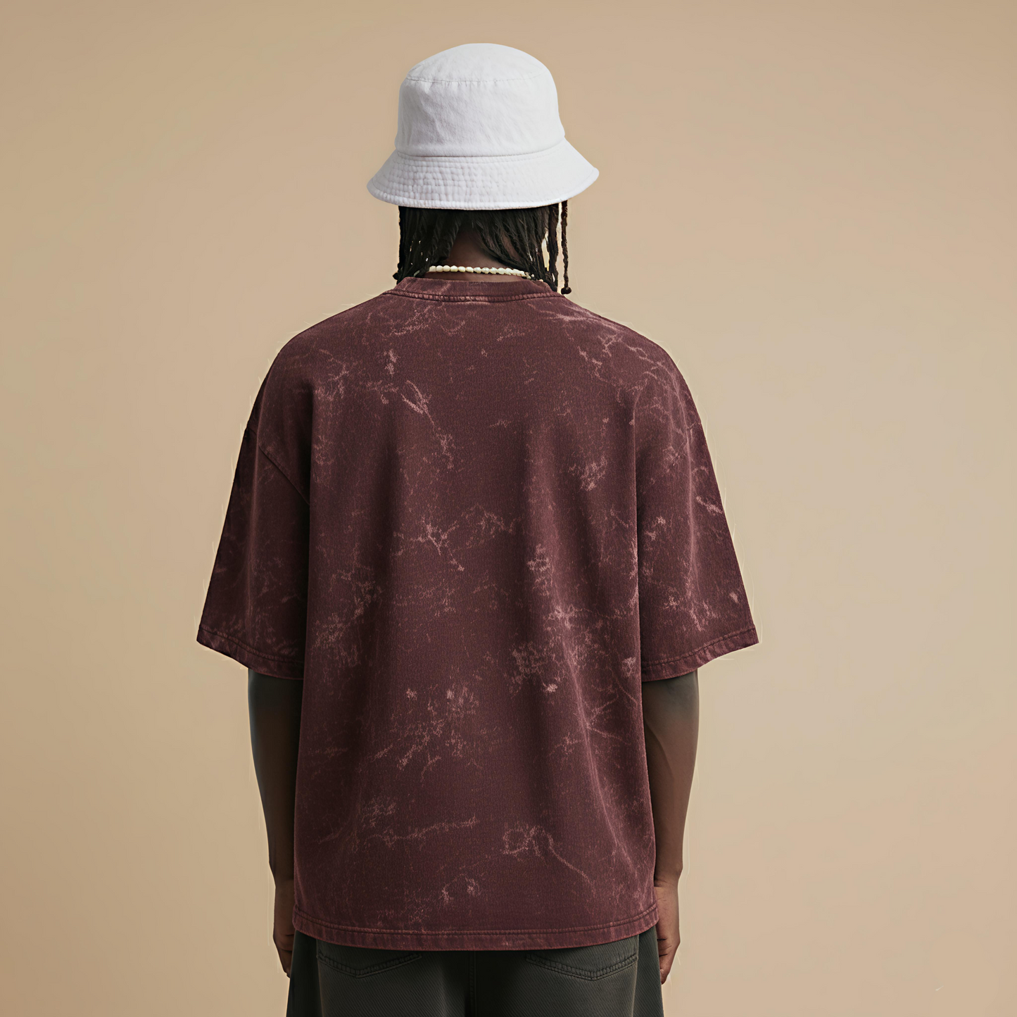 NFD PREMIUM | Acid Maroon Oversized Tee