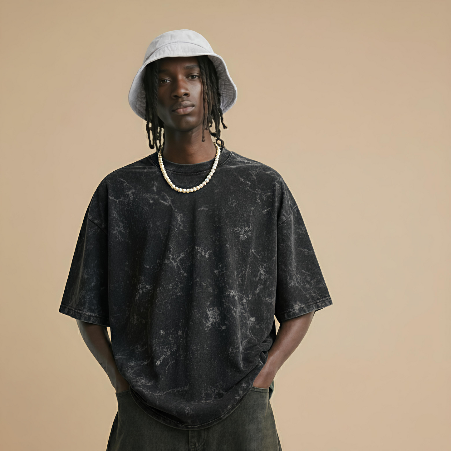 NFD PREMIUM | Acid Black Oversized Tee
