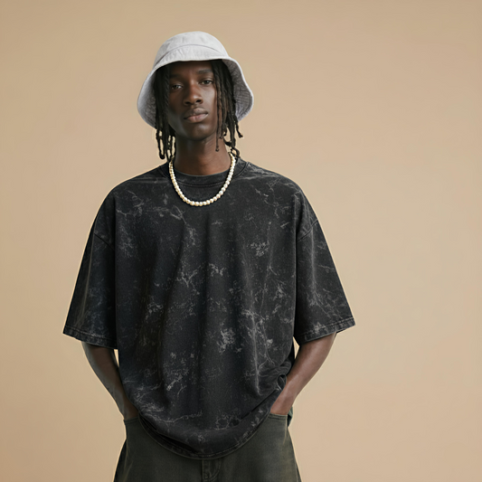 NFD PREMIUM | Acid Black Oversized Tee