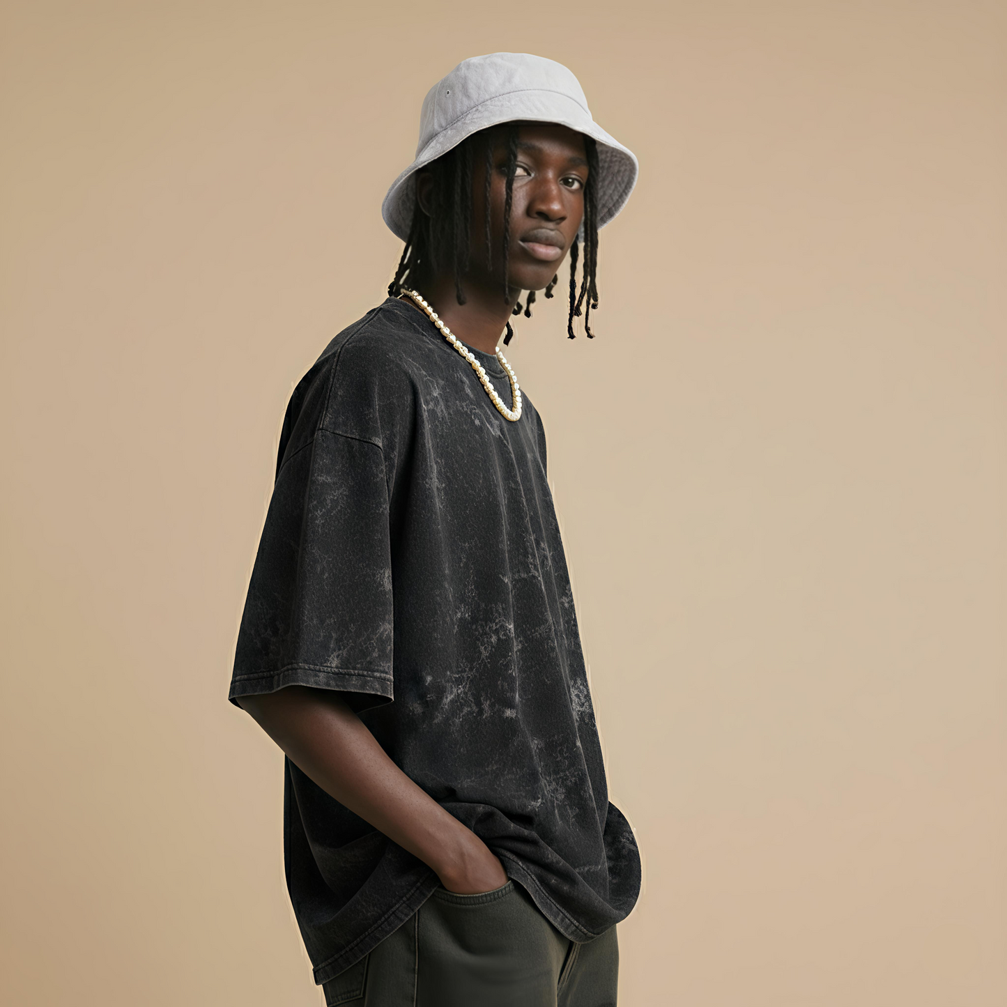 NFD PREMIUM | Acid Black Oversized Tee