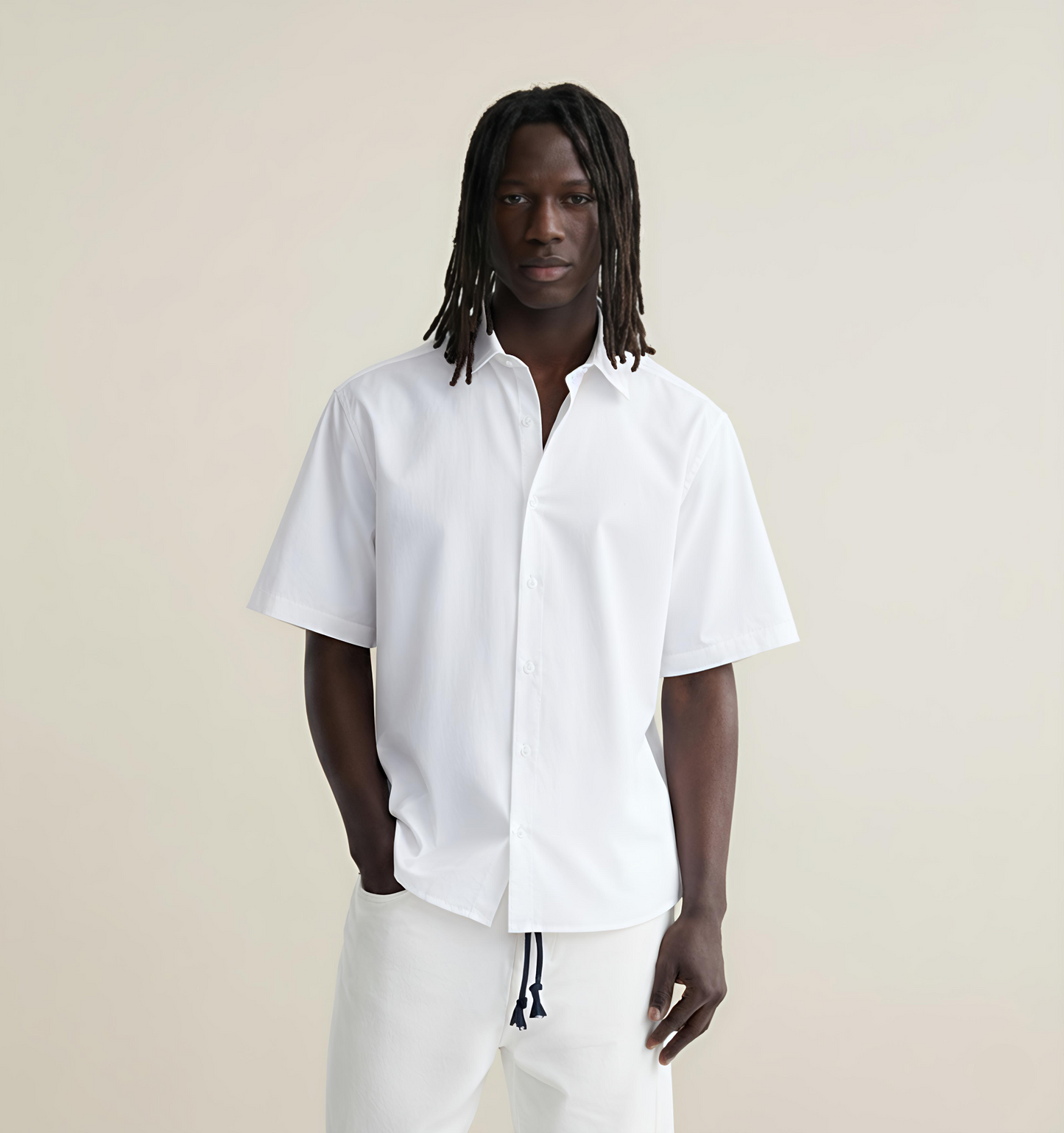 Solid White Boxy fit Shirt