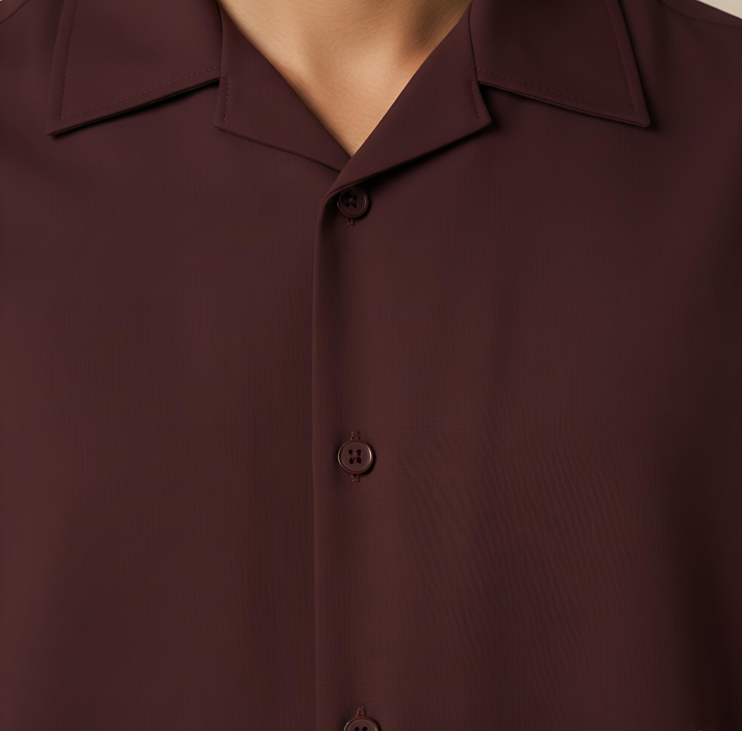 Solid Maroon Boxy fit Shirt