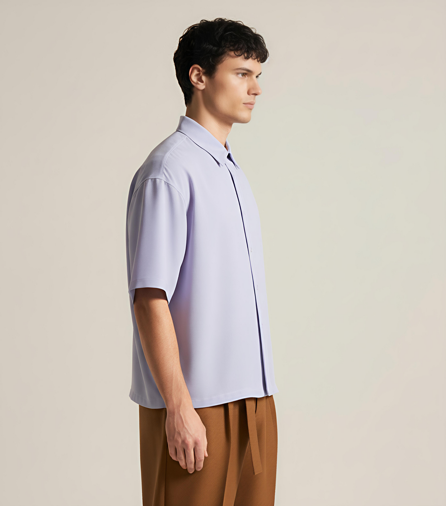 Solid Lavender Boxy fit Shirt