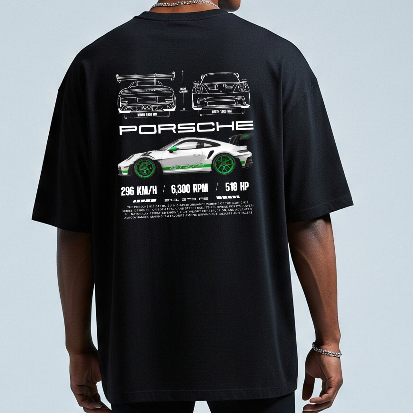 NERFED - GT3 RS BLACK | Oversized Standard T-Shirt