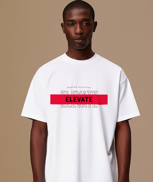 NERFED - RED ELEVATE | White Oversized T-Shirt