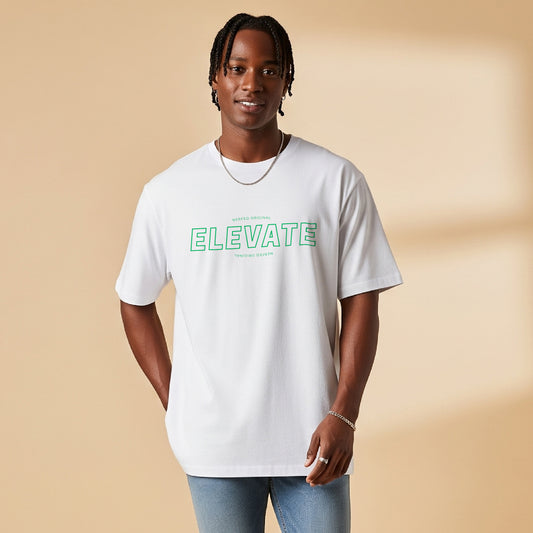 NERFED - ELEVATE | White Oversized Standard T-Shirt
