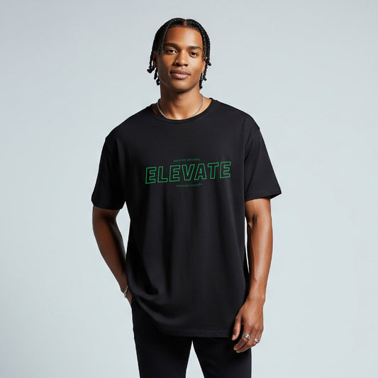 NERFED - ELEVATE | Black Oversized T-Shirt