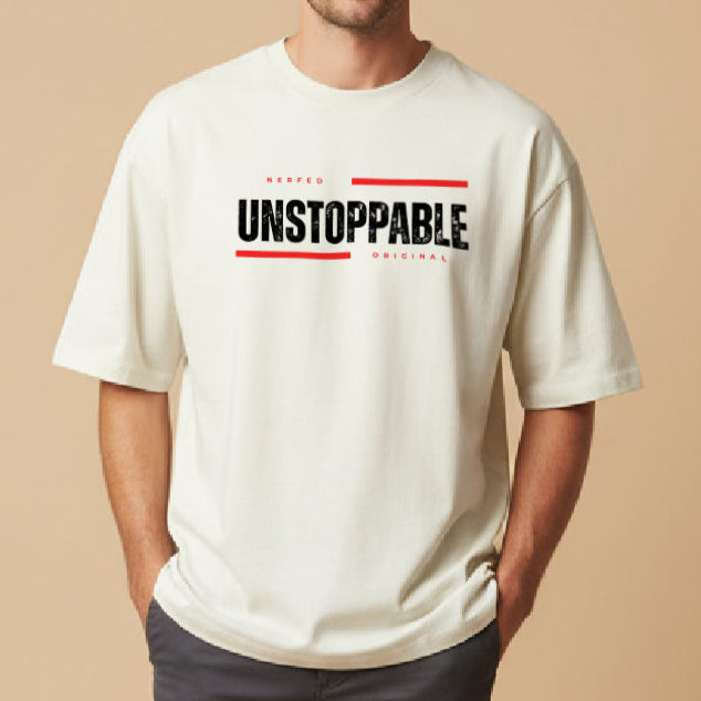 NERFED - UNSTOPPABLE | Off White Oversized T-Shirt