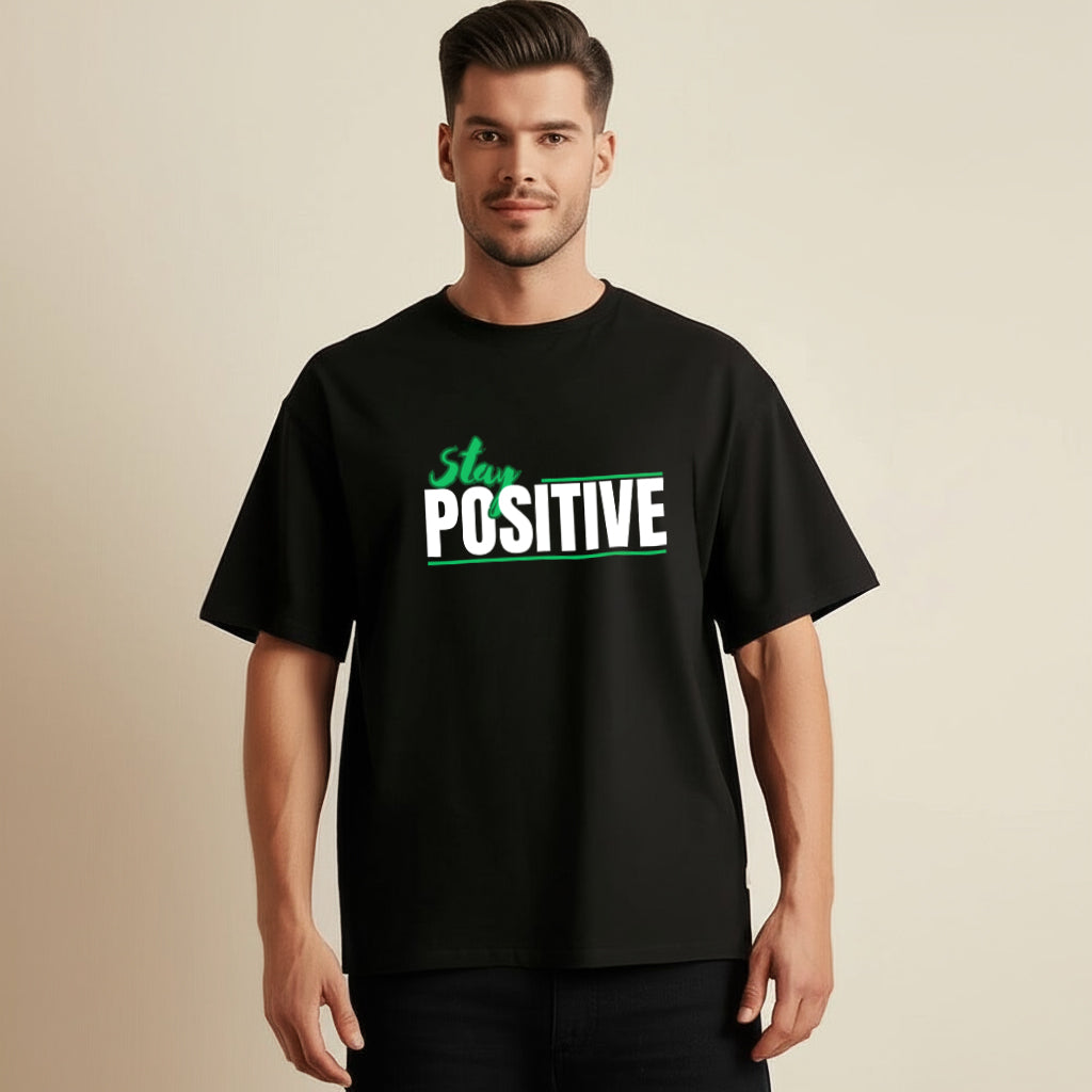 NERFED - STAY POSITIVE | Black Oversized T-Shirt