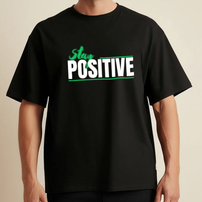 NERFED - STAY POSITIVE | Black Oversized T-Shirt