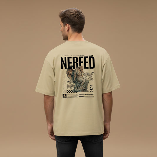 NERFED - STAND TALL | Beige Oversized Standard T-Shirt