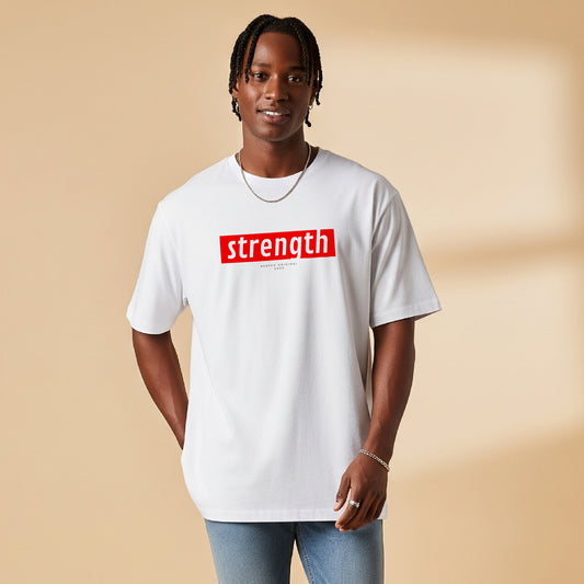 NERFED - Strength | White Oversized T-Shirt