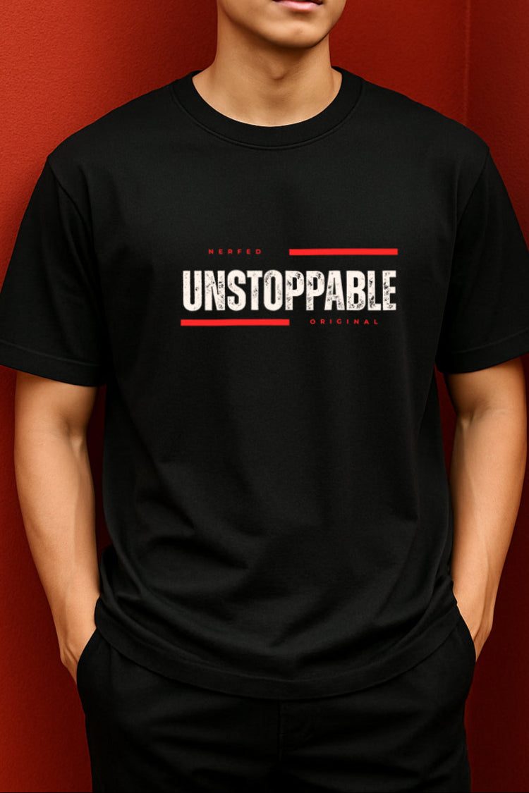 NERFED - UNSTOPPABLE | Black Oversized T-Shirt