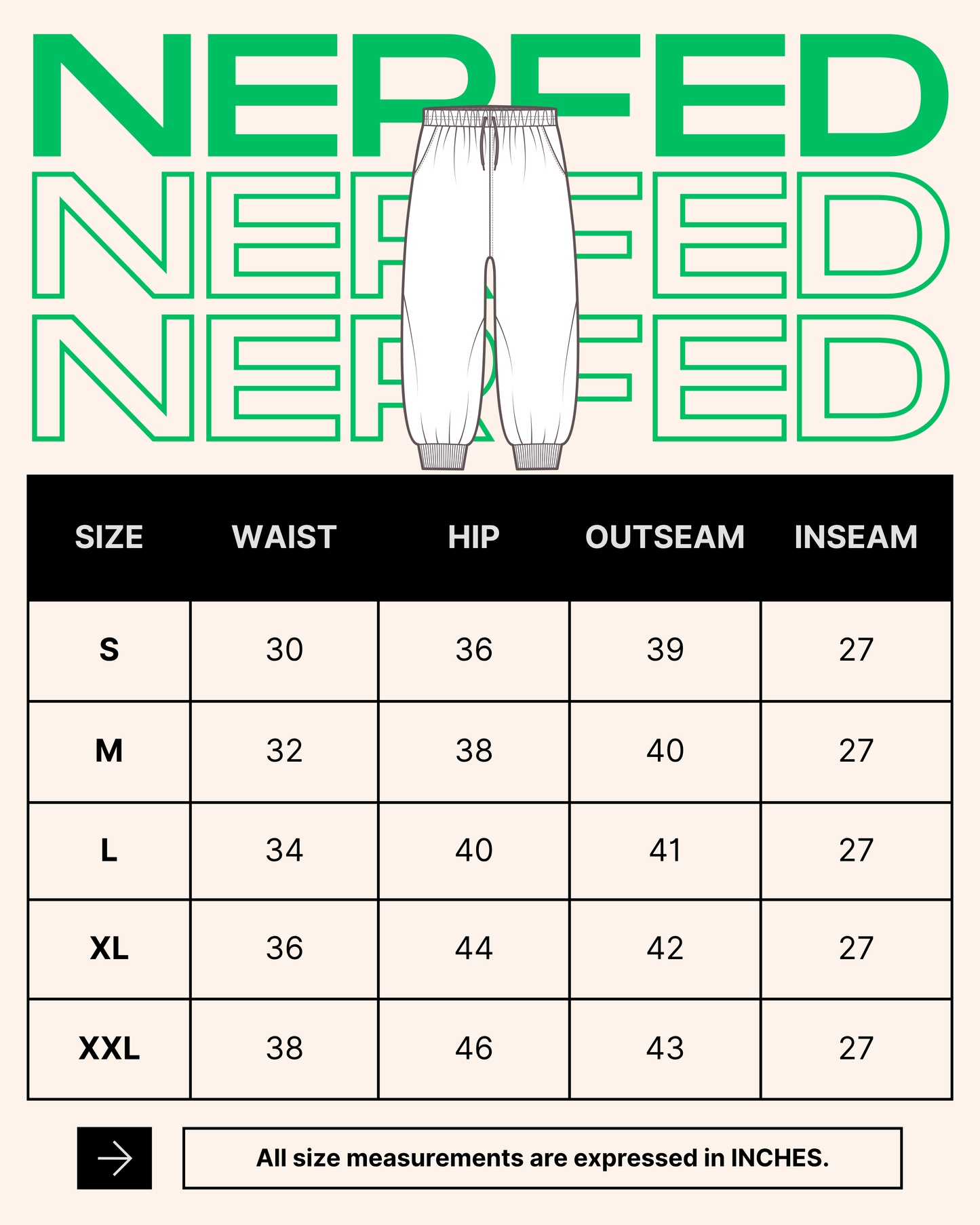 NERFED - Off White Sweatpants