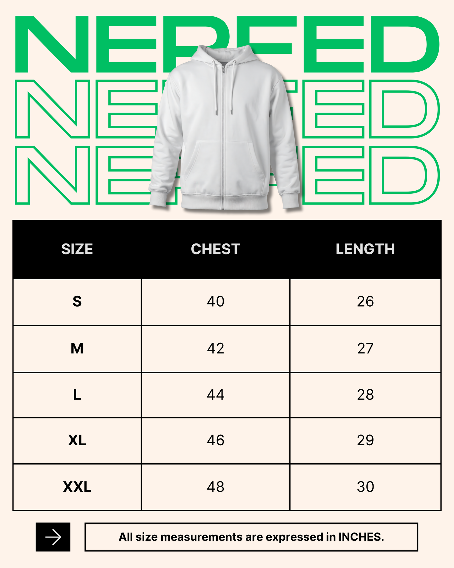 NERFED - Black Zip Hoodie