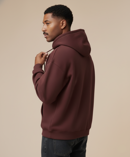 Men's Maroon Oversized Hoodie