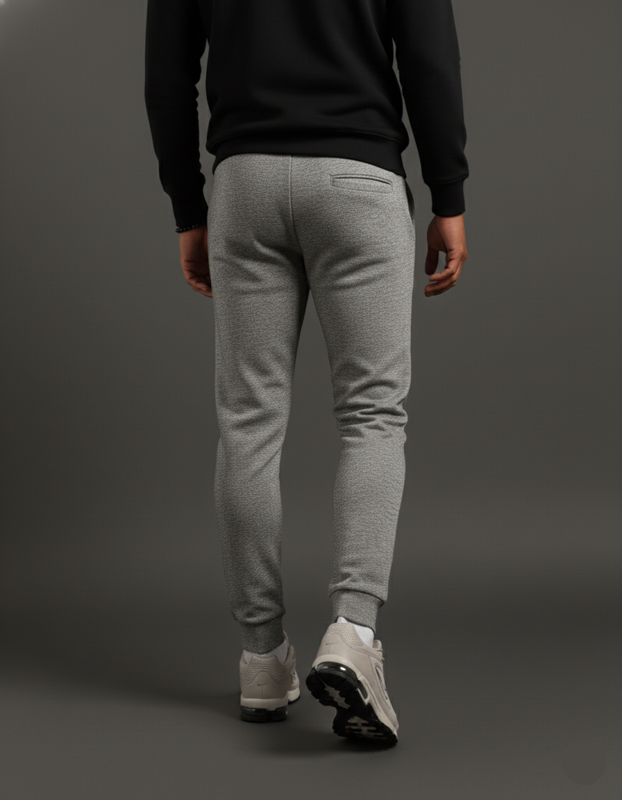 Mens Grey Melange Joggers