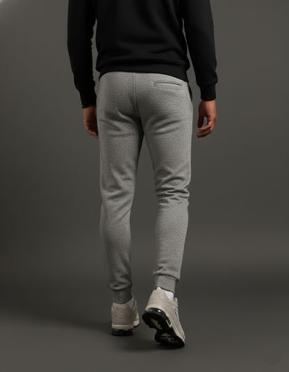Mens Grey Melange Joggers