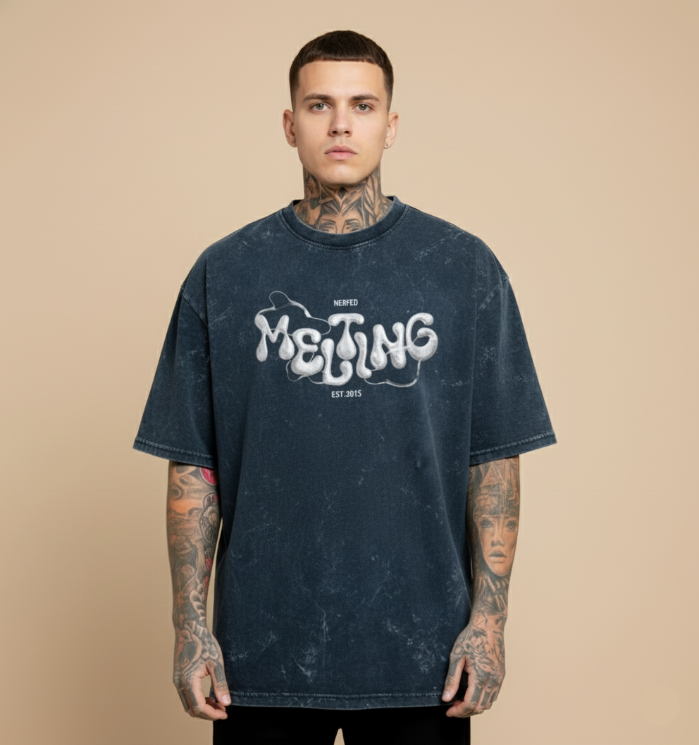NERFED - Melt | Navy Blue Oversized Tee