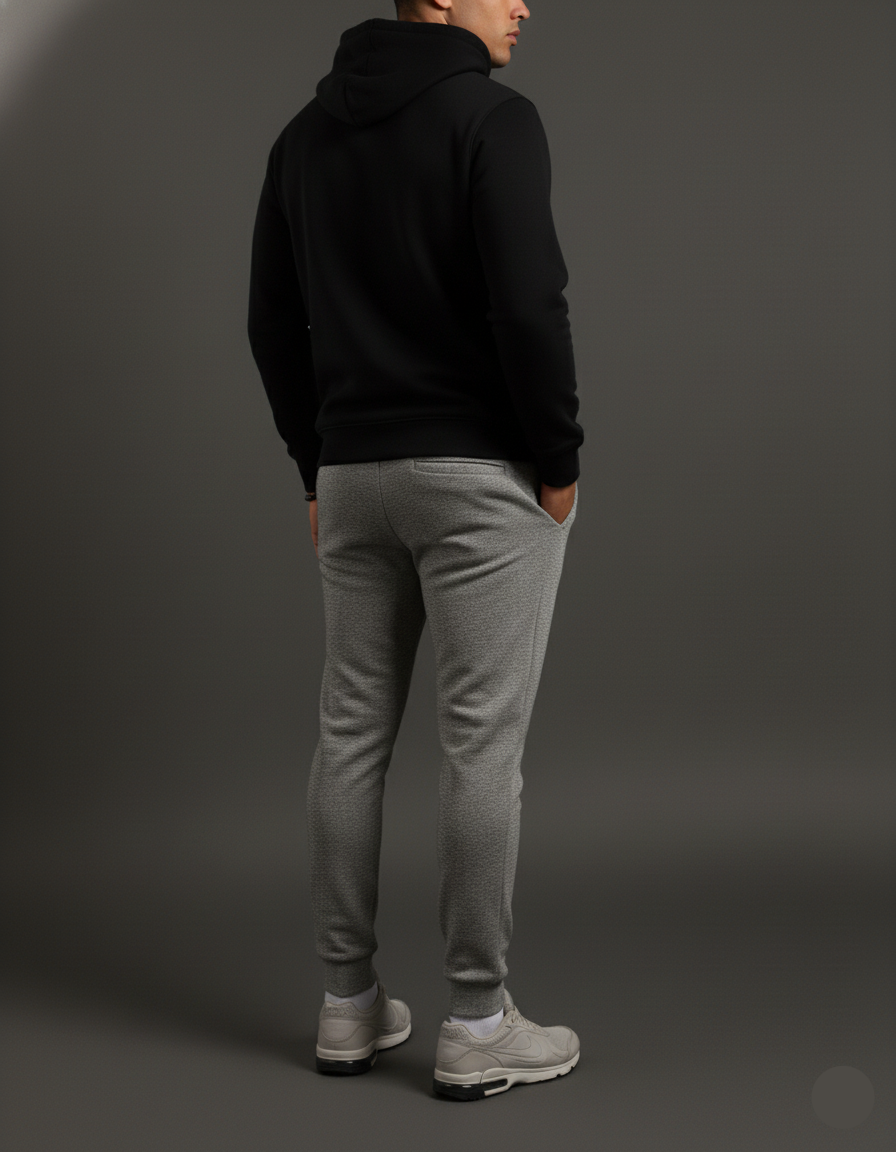 Mens Grey Melange Joggers