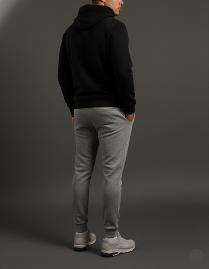 Mens Grey Melange Joggers