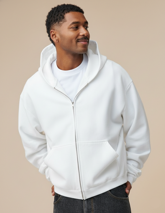 NERFED - White Zip Hoodie