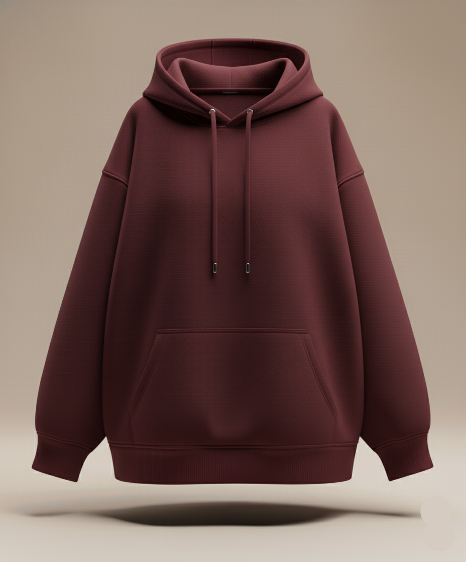 Men's Maroon Oversized Hoodie