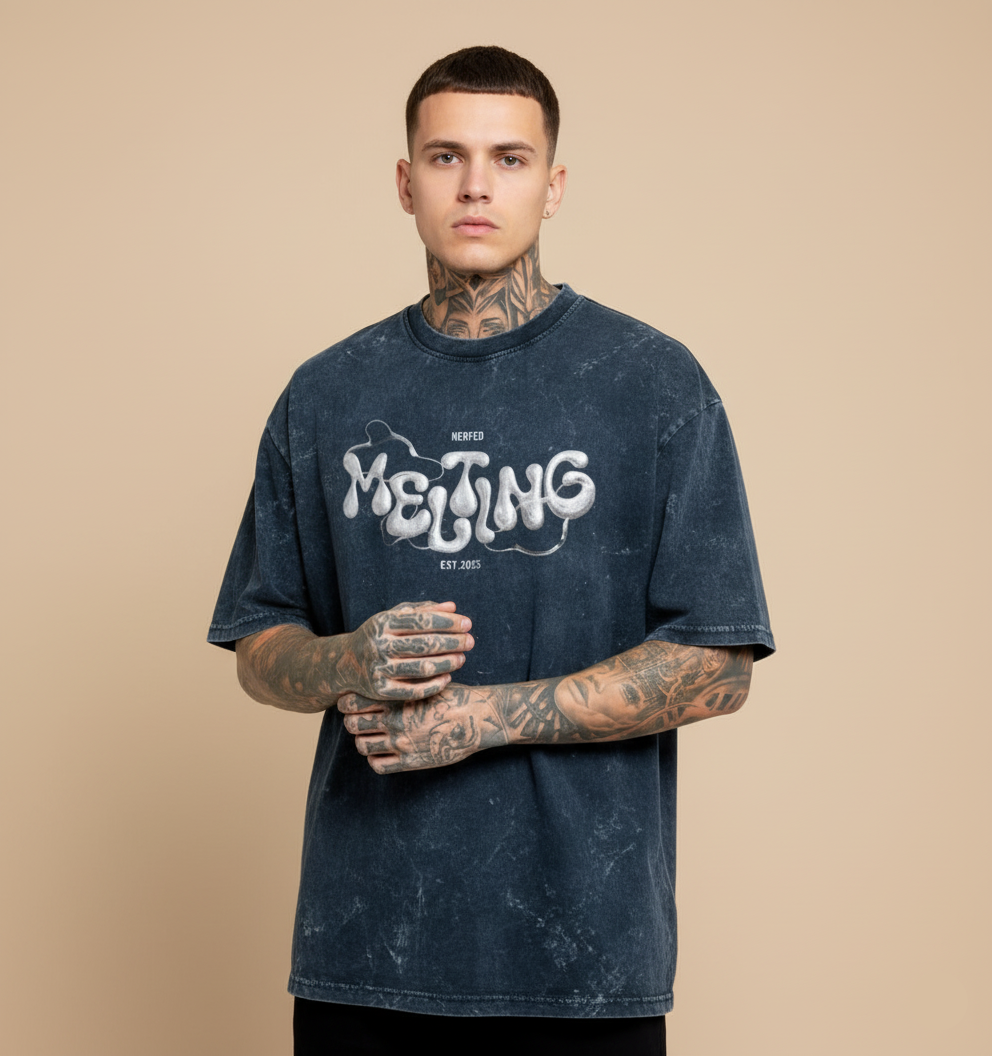 NERFED - Melt | Navy Blue Oversized Tee
