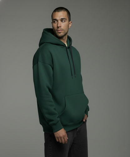 Men's Bottle Green Oversized Hoodie
