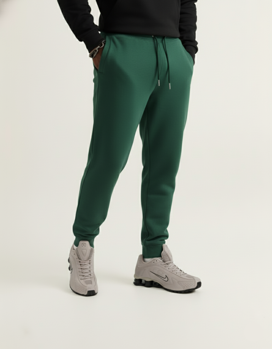 Mens Bottle Green Joggers