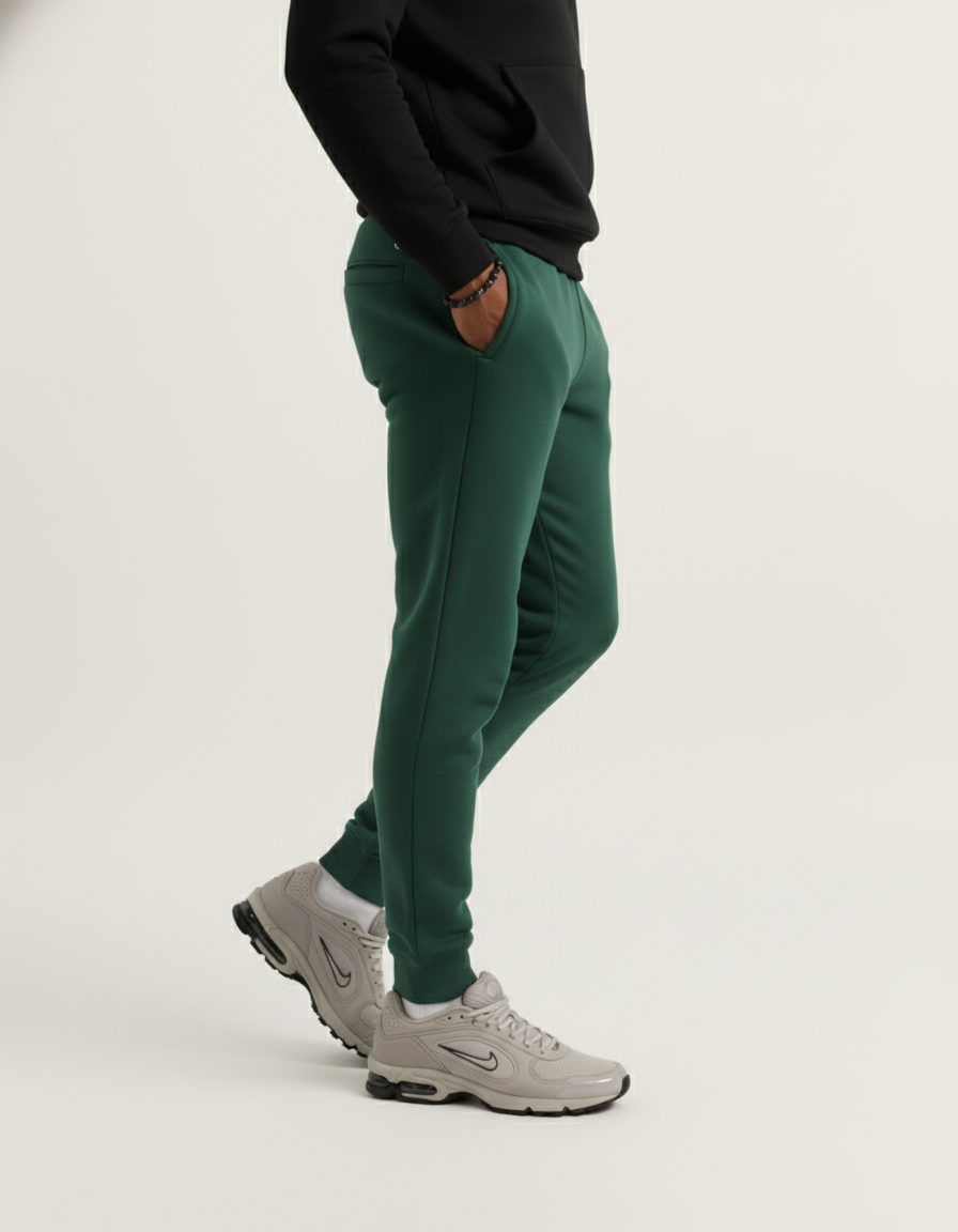 Mens Bottle Green Joggers