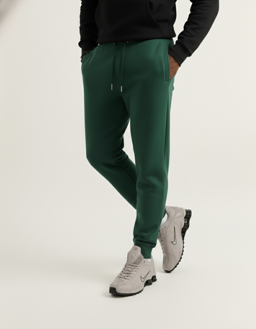 Mens Bottle Green Joggers