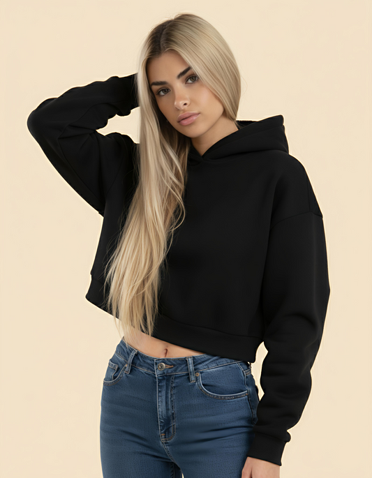 NERFED - Black | Cropped Hoodie