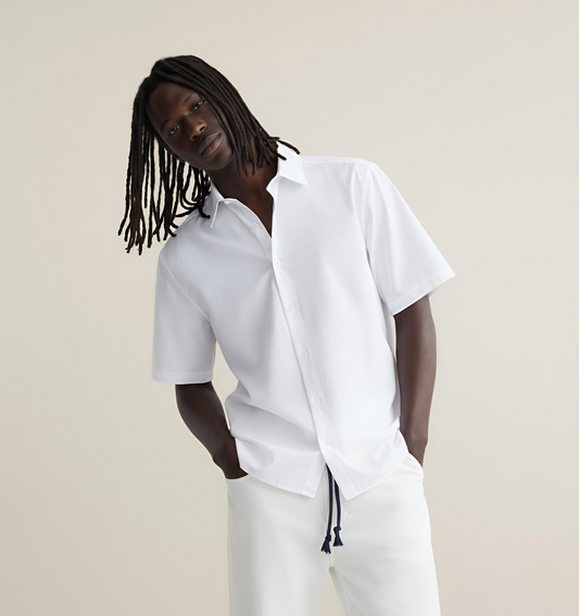 Solid White Boxy fit Shirt