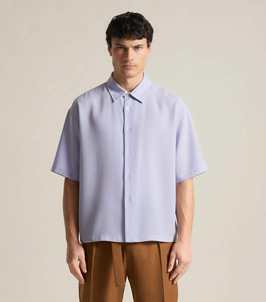 Solid Lavender Boxy fit Shirt