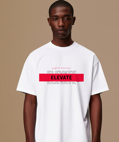 NERFED - RED ELEVATE | White Oversized T-Shirt