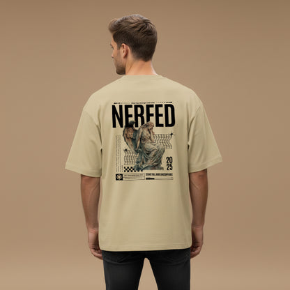 NERFED - STAND TALL | Beige Oversized Standard T-Shirt