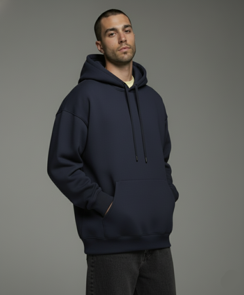 Men's Navy Blue Oversized Hoodie