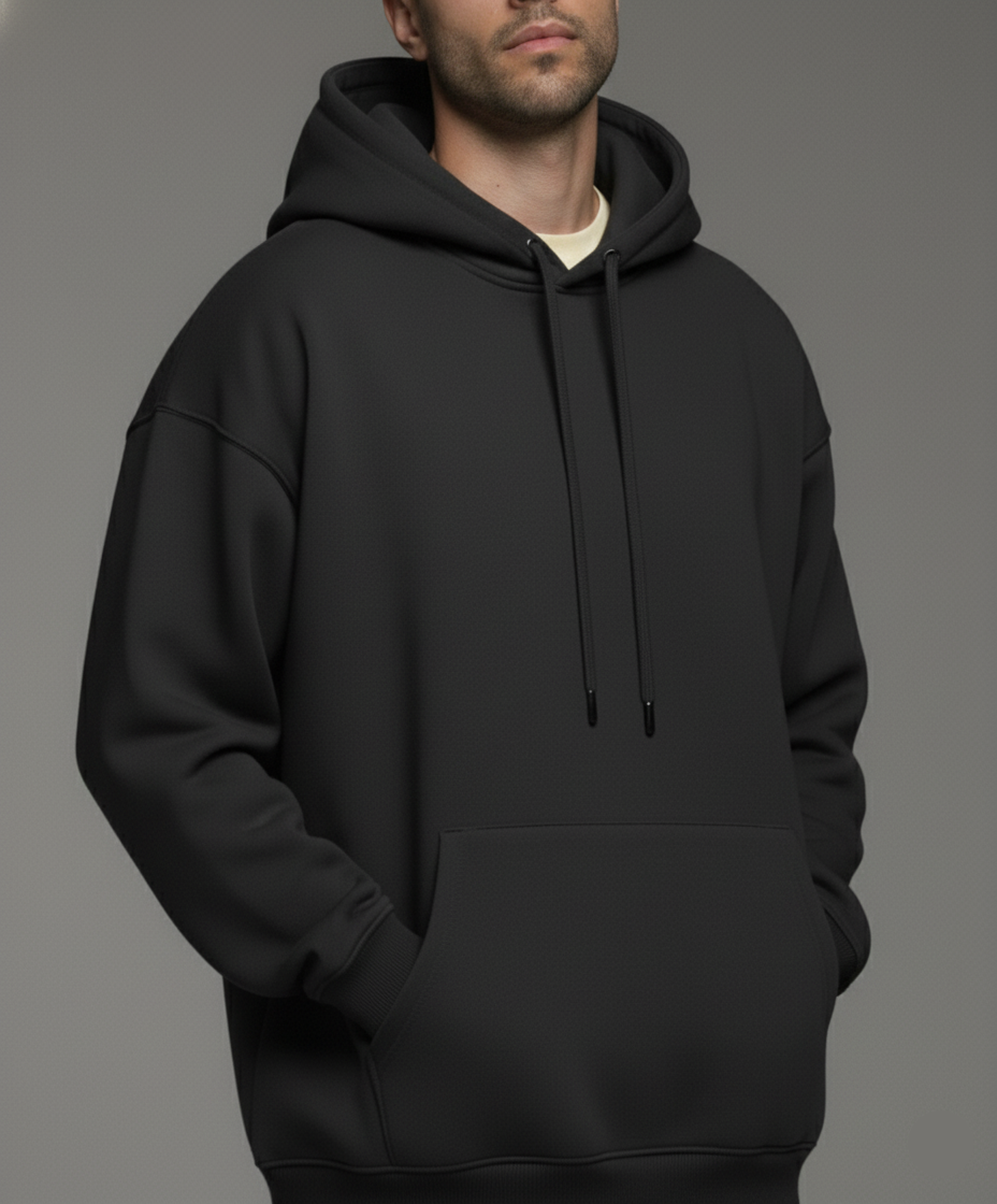 Men's Black Oversized Hoodie