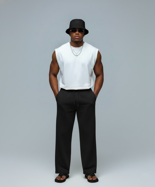 Men's White Sleeveless T-Shirt